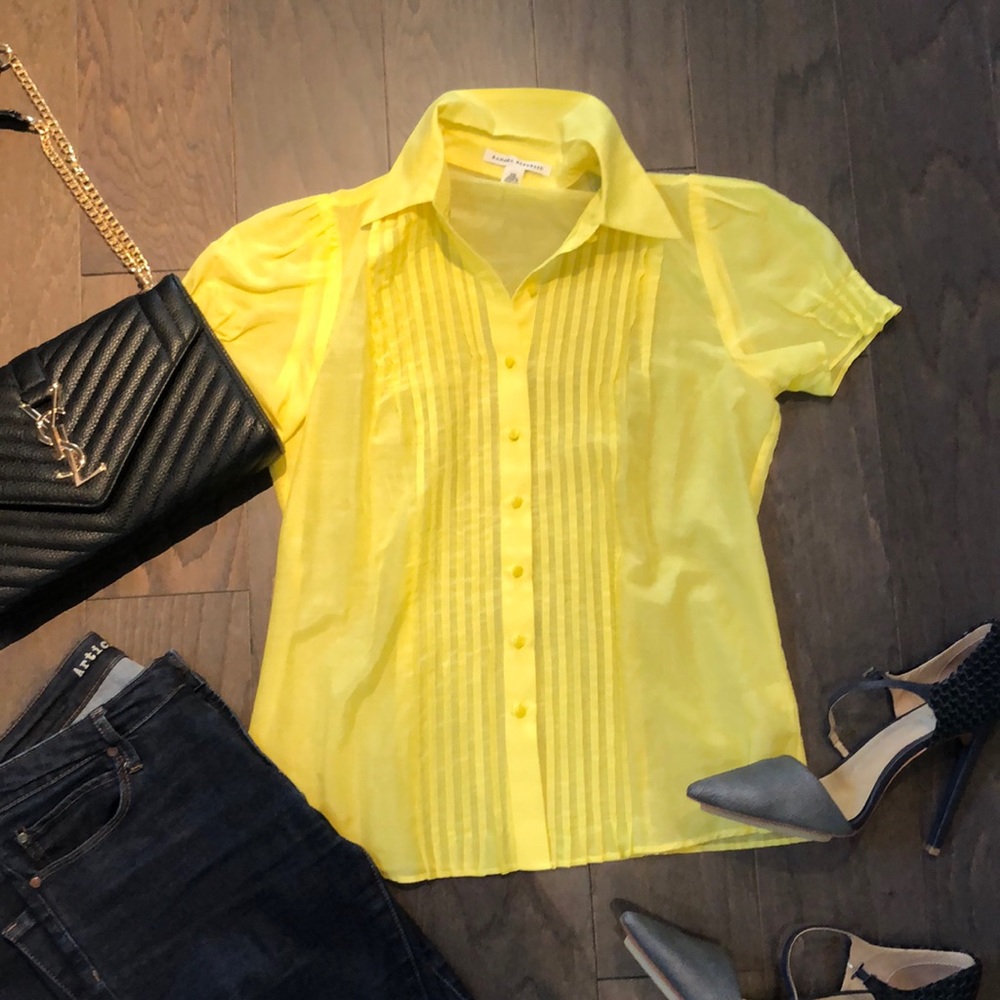 Banana Republic Yellow Button Down Short Sleeve